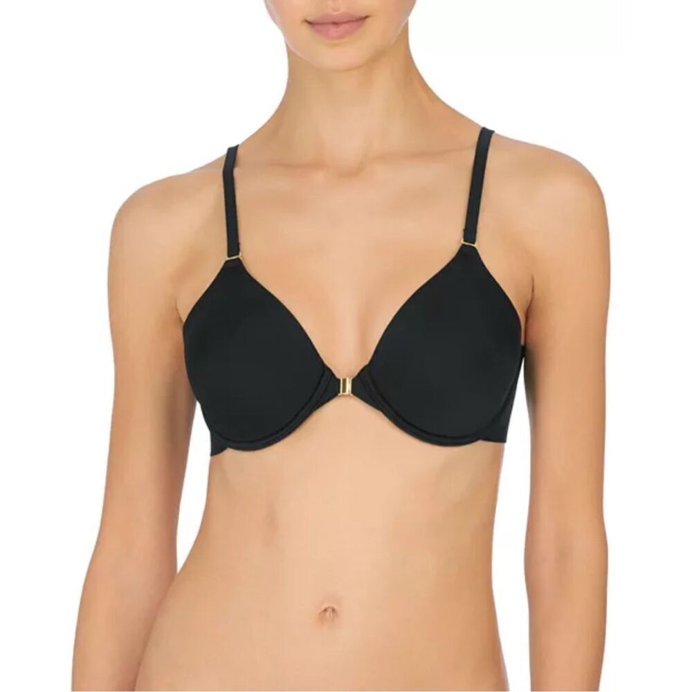 Natori NWT Full Fit Zone Front Close Bra Black 34D